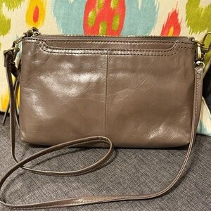 HOBO Taupe Leather Crossbody Bag mushroom color Darcy